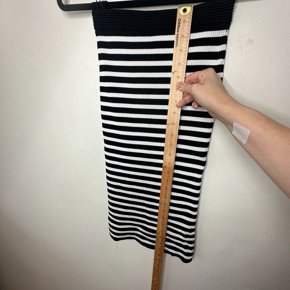 Michael Kors Black & White Striped Stretch Bodycon Tube Maxi Skirt XXS - Picture 10 of 12